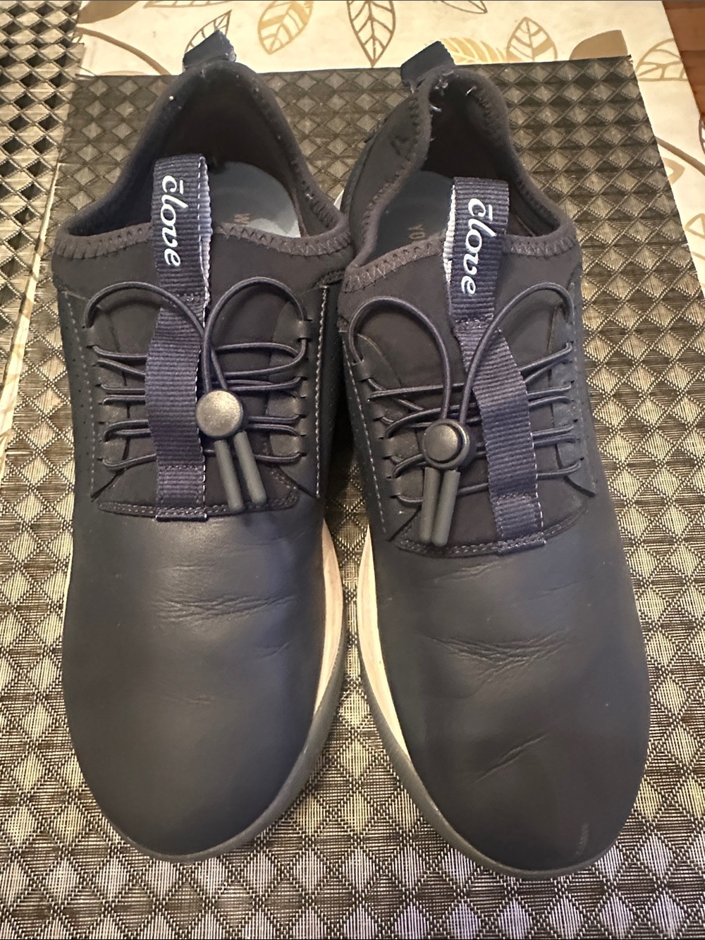 Clove Men's Dark Blue Slip-On Sneakers with Toggle Laces